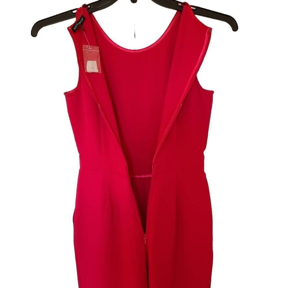 Boston Proper Womens Sleeveless Jumpsuit Back Zip Side Pockets Pink Size 0 - Picture 6 of 14
